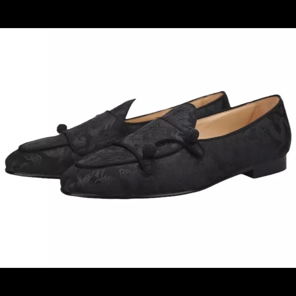 Men Black Double-Monk Loafers